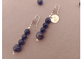Aros flor de piedras lapislázuli y detalles de plata