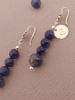 Aros flor de piedras lapislázuli y detalles de plata - Miniatura 5