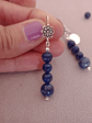 Aros flor de piedras lapislázuli y detalles de plata - Miniatura 2