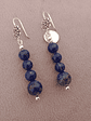 Aros flor de piedras lapislázuli y detalles de plata - Miniatura 3