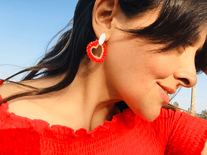 Aros tejidos a mano con rocailles Miyuki