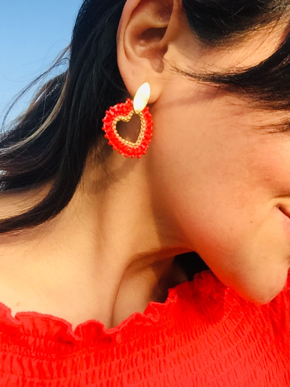 Aros tejidos a mano con rocailles Miyuki 1