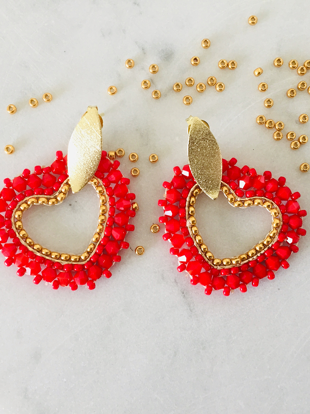 Aros tejidos a mano con rocailles Miyuki 2