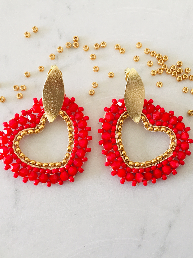 Aros tejidos a mano con rocailles Miyuki 3