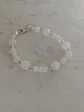 Pulsera de piedras cuarzo blanco y mostacillas de plata  - Miniatura 1