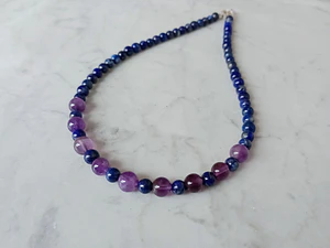Collar de piedras lapislazuli y amatista