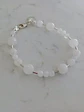 Pulsera de piedras cuarzo blanco y mostacillas de plata  - Miniatura 1