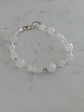 Pulsera de piedras cuarzo blanco y mostacillas de plata  - Miniatura 4