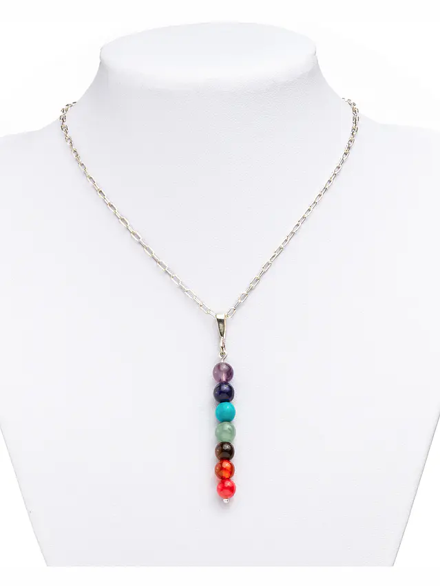 Cadena de plata 980 y colgante de los 7 chakras 2