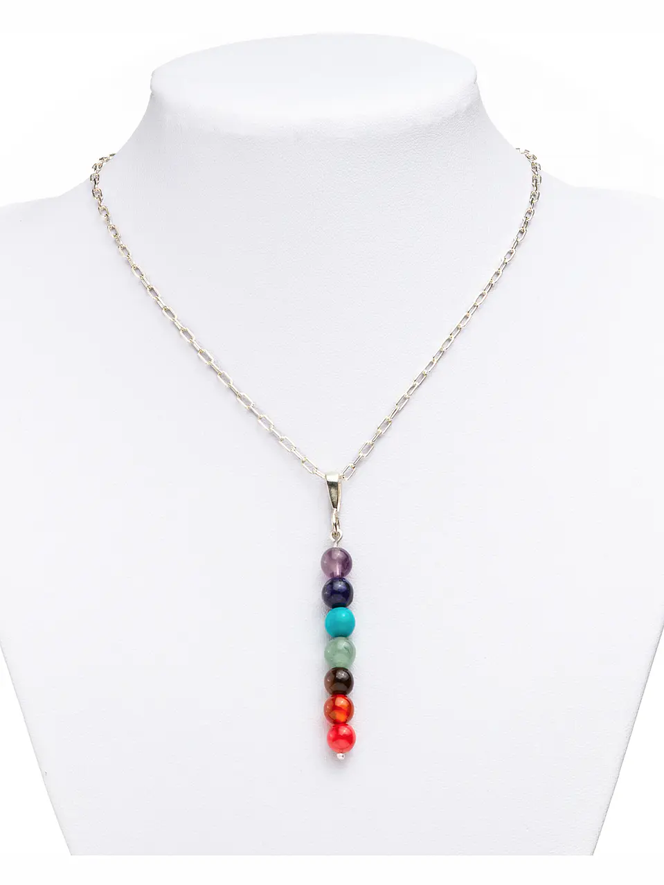 Cadena de plata 980 y colgante de los 7 chakras 2