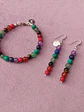 Conjunto de pulsera y aros de piedras de los 7 chakras - Miniatura 1