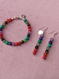 Conjunto de pulsera y aros de piedras de los 7 chakras - Miniatura 2