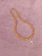 Collar de piedras citrino y cruz de plata - Miniatura 1
