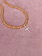 Collar de piedras citrino y cruz de plata - Miniatura 2