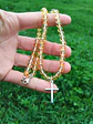 Collar de piedras citrino y cruz de plata - Miniatura 1