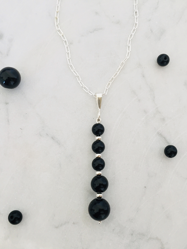 Conjunto de plata y piedras ónix 4