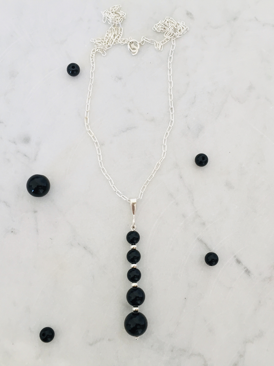 Conjunto de plata y piedras ónix 5