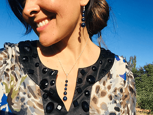 Conjunto de plata y piedras lapislazuli