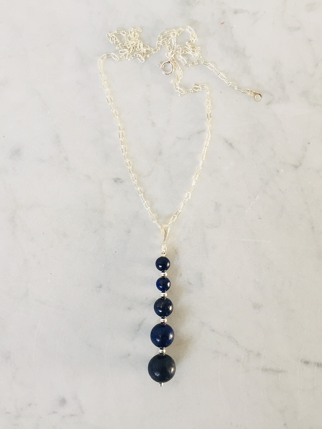 Conjunto de plata y piedras lapislazuli 3