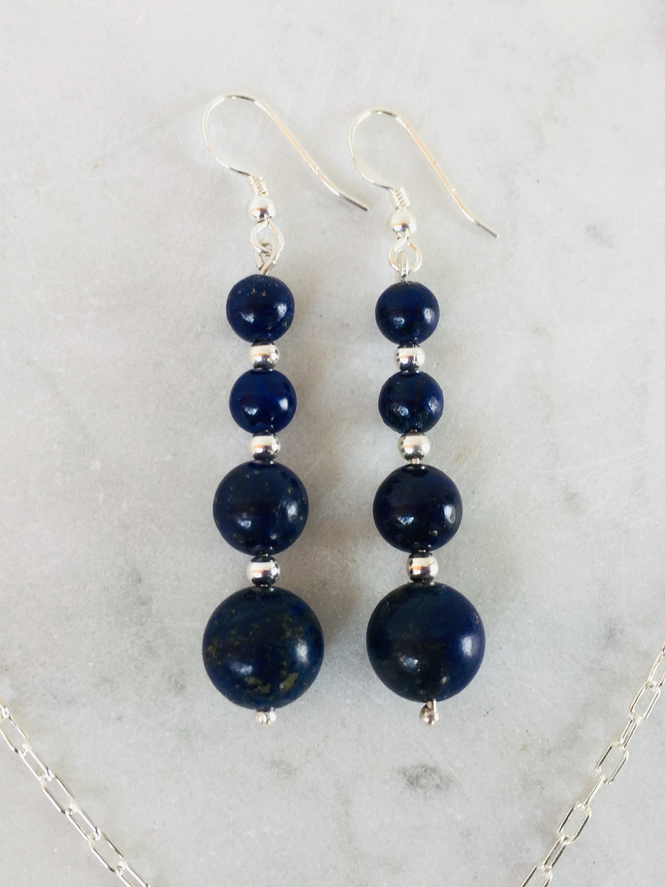 Conjunto de plata y piedras lapislazuli 4