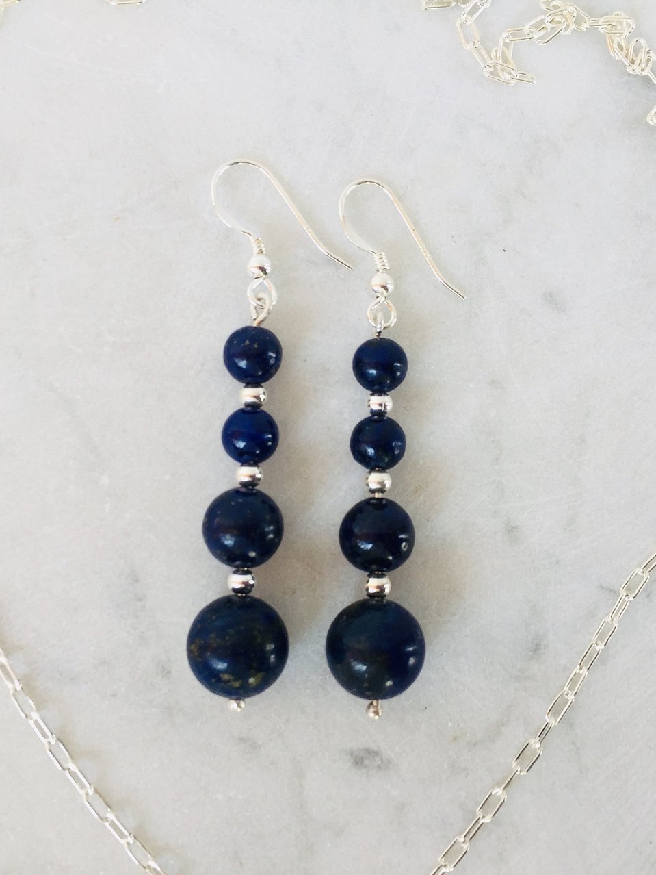 Conjunto de plata y piedras lapislazuli 5