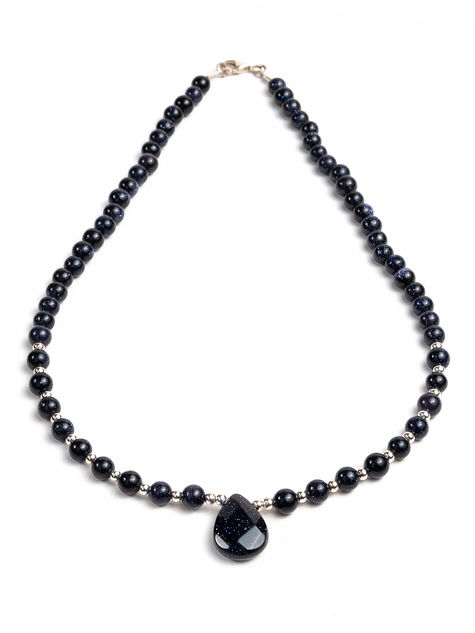 Collar de piedras lluvia de estrellas y detalles de plata 1