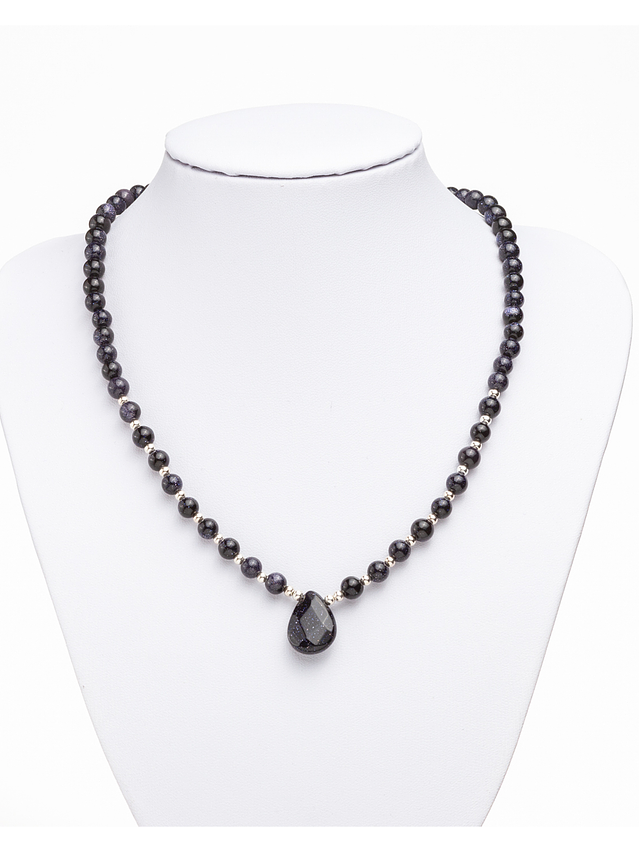 Collar de piedras lluvia de estrellas y detalles de plata 3