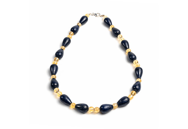 Collar de piedras citrino y lapislazuli