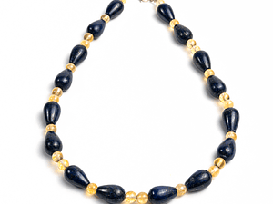 Collar de piedras citrino y lapislazuli
