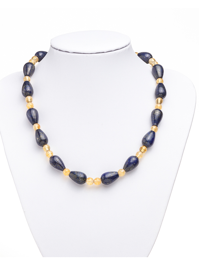 Collar de piedras citrino y lapislazuli 2