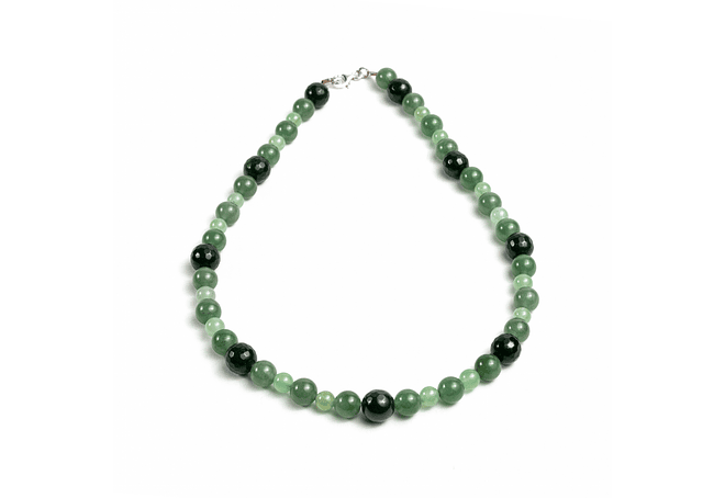 Collar de piedras jade verde y ágatas verdes