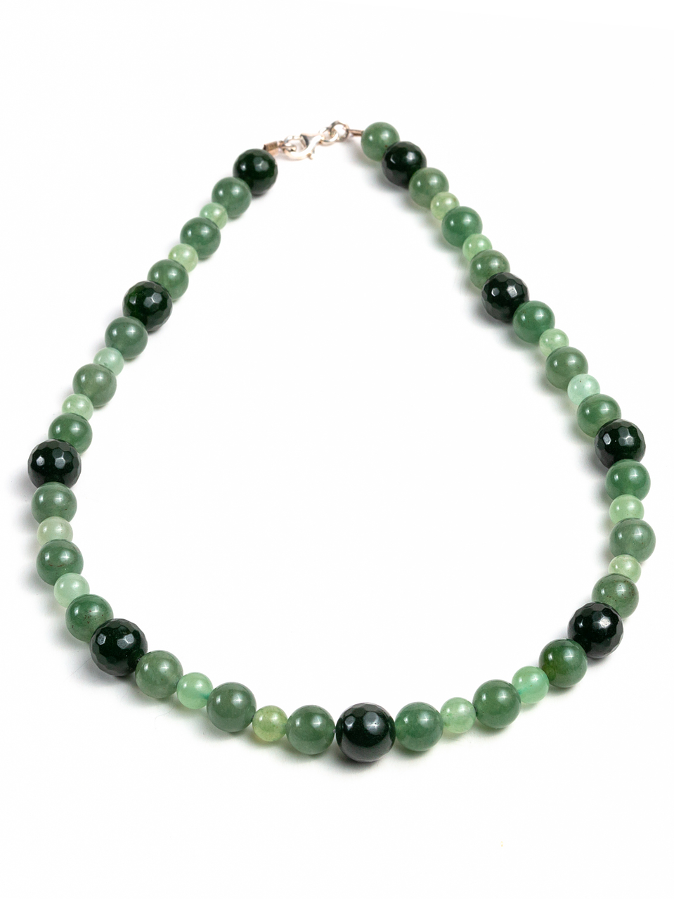 Collar de piedras jade verde y ágatas verdes 1