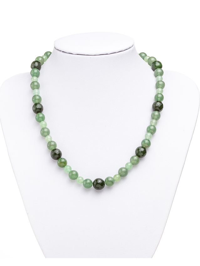Collar de piedras jade verde y ágatas verdes 2