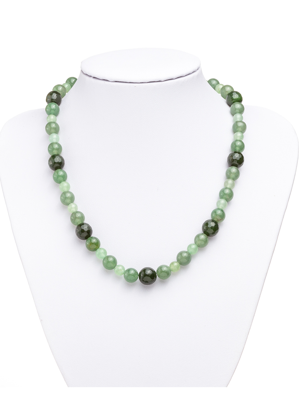 Collar de piedras jade verde y ágatas verdes 2