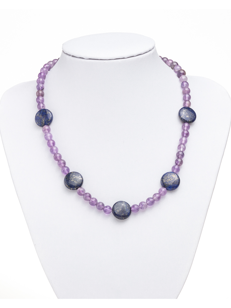 Collar de piedras amatista y lapislazuli 3