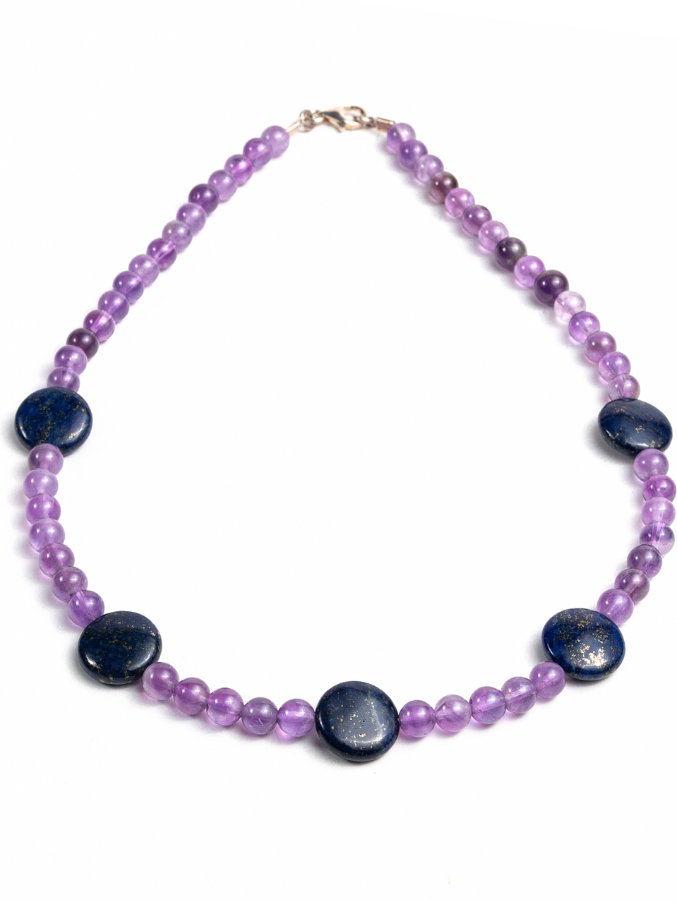 Aros de piedras amatista y lapislazuli 2