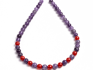 Collar de piedras amatista y ágata cornalina