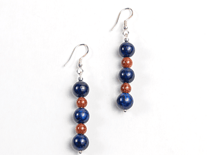 Aros de piedras del sol y lapislazuli