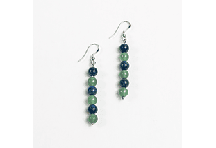 Aros de jade verde y azurita