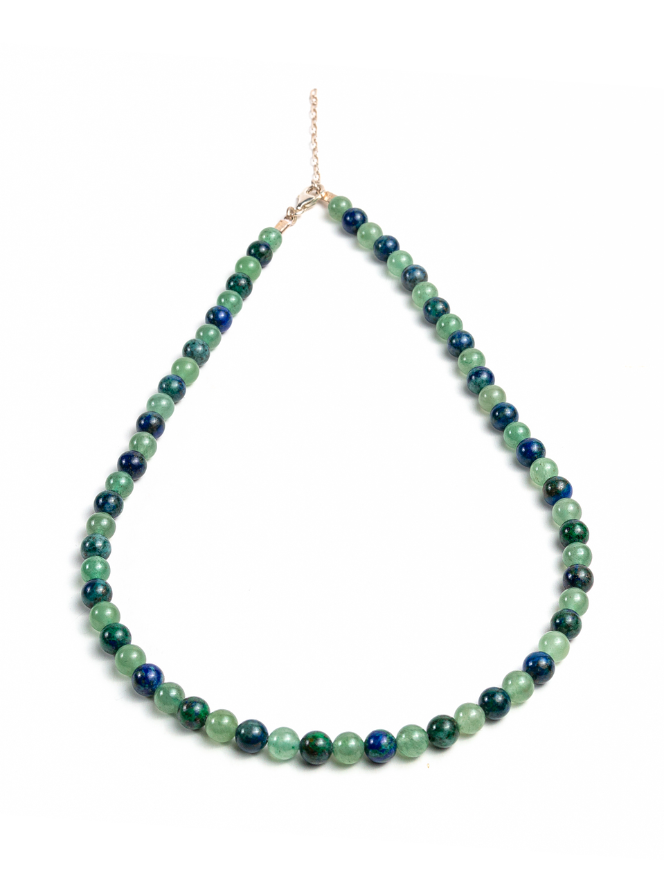 Aros de piedras jade verde y azurita 2