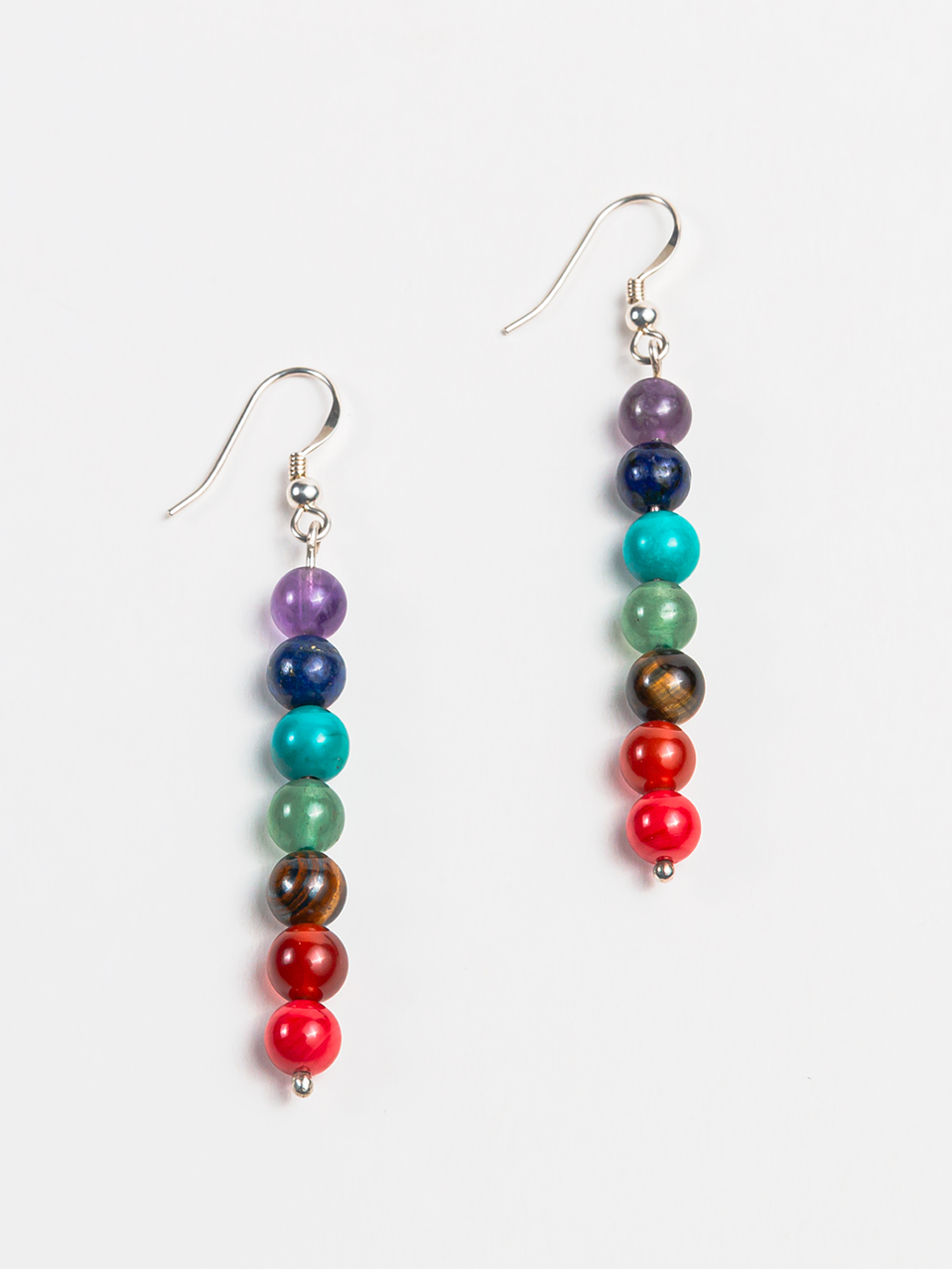 Conjunto de plata y piedras de los 7 chakras 4