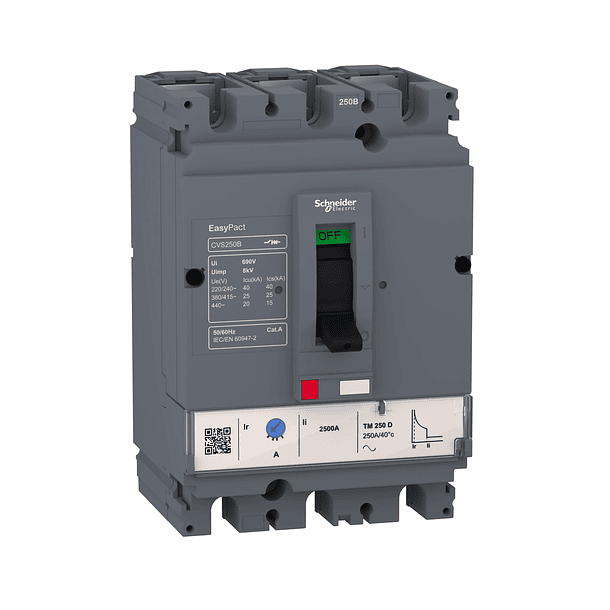 INTERRUPTOR AUTOMATICO 3P REGULABLE 17.5 a 25A 220V 40KA EASYPACT CVS Schneider 