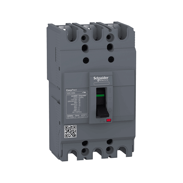 INTERRUPTOR AUTOMATICO 3P FIJO 80A 25KA/240V EASYPACT EZC Schneider 
