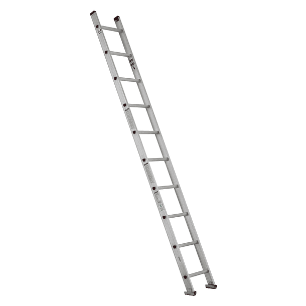 ESCALERA ALUMINIO RECTA 14 PASOS 3.98m ALCANCE MAXIMO 5.45m PESO : 5.6kg SOPORTE 150kg 1