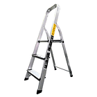 ESCALERA ALUMINIO BANQUETA 2 PASOS 100 cm ALCANCE MAXIMO 2.25m PESO: 2.7kg SOPORTE 150kg 1