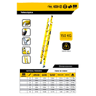 ESCALERA FIBRA DE VIDRIO TELESCOPICA 36 PASOS 5.49m TOTAL DESPLEGADA 11.40m PESO : 33.99KG. SOPORTE 150kg 2