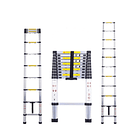 ESCALERA ALUMINIO RETRACTIL ACOPLABLE 8 PASOS LONGITUD 2.6m DESPLEGADA 260x46x7.5 cm PESO : 8.10kg SOPORTE 150kg 1