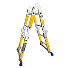 ESCALERA FIBRA DE VIDRIO MULTIUSOS 24 PASOS EXTENDIDA 683 cm TIPO TIJERA 332 cm PESO : 14kg SOPORTE 150kg 1