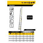 ESCALERA ALUMINIO TELESCOPICA 28 PASOS 4.27m TOTAL DESPLEGADA 8.81m PESO : 22.95kg SOPORTE 150kg 2