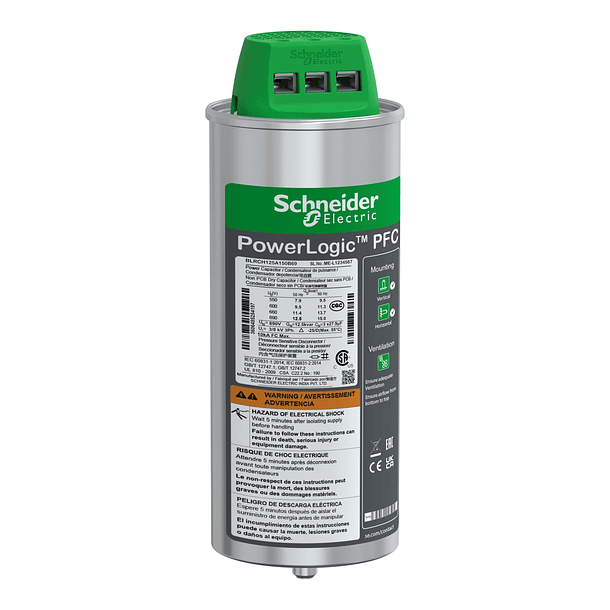 CONDENSADOR DE POTENCIA TRIFÁSICO 25KVA 480V Varplus Schneider 